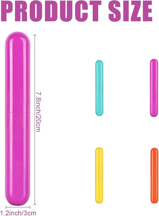 Hooqict 4 Pack Travel Toothbrush Case Portable Travel Toothbrush Holder Plastic Toothbrush Container Protector Cover for Traveling, Camping, Home, School, Business