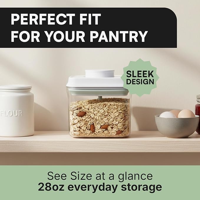 Bop Top | Airtight Meal Prep Containers with Lids | Food Storage Container Sets | Snack and Overnight Oats Fridge Organizer | Pantry and Kitchen Organization