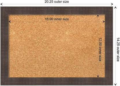 Amanti Art Natural Cork Board for Wall, 14x20 Vision Board with Brown Wood Frame, Small Corkboard Office Decor for Home Organization, Rustic Farmhouse Corkboard Pinboard to display items for home