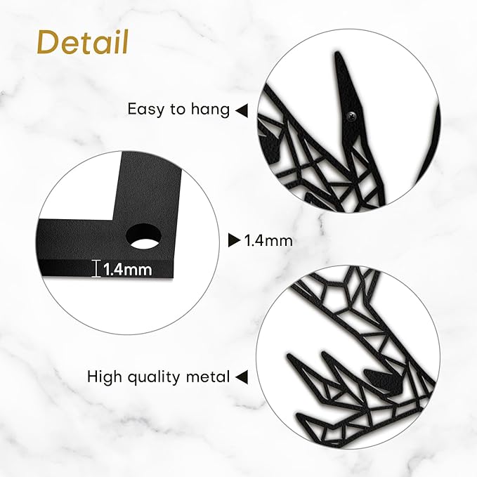 SIGNLEADER Metal Wall Art Decor Geometric Deer Head Modern Abstract Wall Sculpture Hangings Home Decoration for Living Room, Bedroom, Bathroom, Kitchen, Outdoor - 36" Black