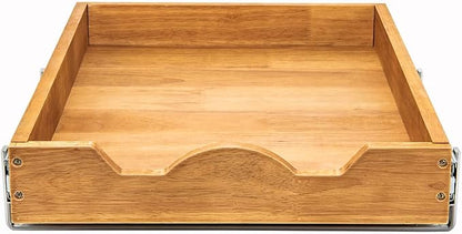 DINDON Pull Out Cabinet Organizer (17" W x 18" D) 1 Tier，Single Tier Oak Wood Under Cabinet Slide Out Shelf Drawer Box…