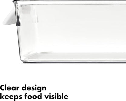 OXO Good Grips Fridge Organization Bin 8 in x 14 in - for Cheese, Meat, Fish and More (Pack of 2)