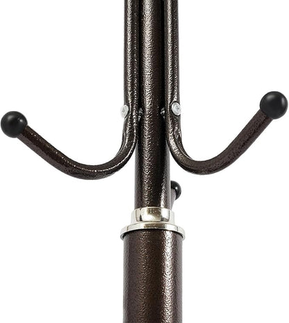 72.8in Coat Rack Freestanding 12 Hooks Coat Tree with Umbrella Holder Metal Modern Coat Hanger Stand for Entryway, Purse Rack Hat Rack Stand for Living Room Bedroom Office (Copper)