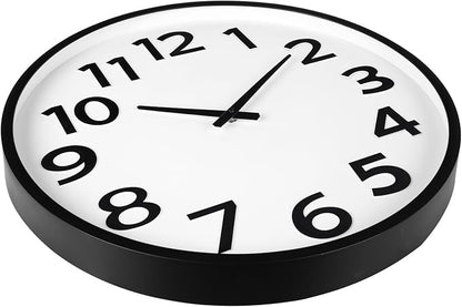 Keepcross 20 Inch Large Wall Clock Battery Operated Silent Non-Ticking, 3D Big Numbers Easy to Read, Analog Quartz Round Clock