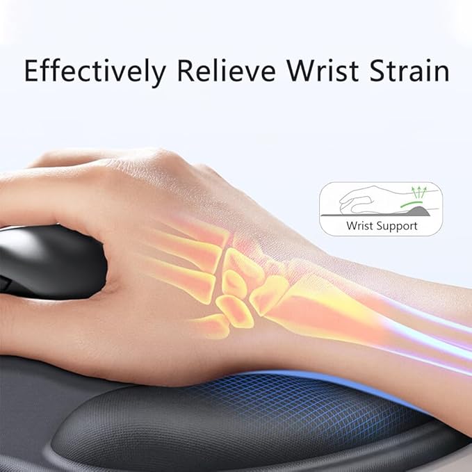 Ergonomic Mouse Pad with Wrist Rest, Gel Wrist Support Mousepad, Pain Relief Laptop Computer Mouse Pad, Non-Slip Mouse Pads for Office & Home (Purple)