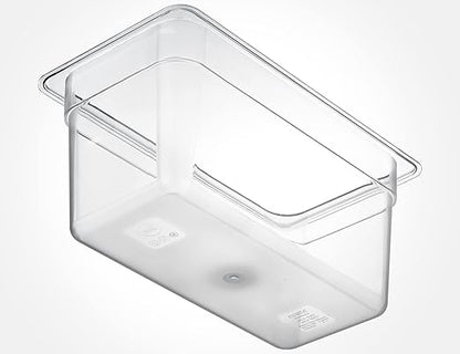 CURTA 6 Pack NSF Food Pans, 1/3 Size 6 Inch Deep, Commercial Polycarbonate Plastic Clear Freezer-Safe