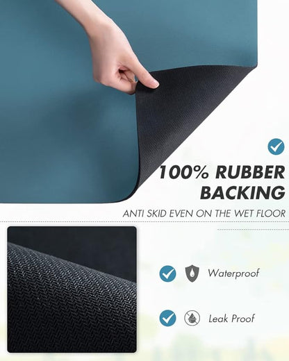AMOAMI-Coffee Mat Hide Stain Rubber Backed Absorbent Dish Drying Mat for Kitchen Counter-Coffee Bar Accessories Fit Under Coffee Maker, Espresso Machine, Pot, Dish Rack
