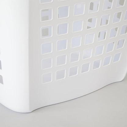 Sterilite Ultra Easy Carry Laundry Hamper, Comfort Handles to Easily Carry Clothes Between the Bedroom and Laundry Room, Plastic, White, 8-Pack