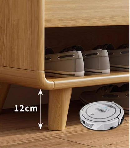 NIUYAO Shoe Storage Cabinet with 3 Drawers Solid Wood Morden Simple Style Free Standing Hidden Shoe Racks Organizer for Entrance Hallway Entryway -White Wood 38" L x 14" W x 40" H