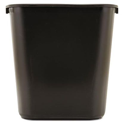 Rubbermaid Commercial Products Resin Wastebasket/Trash Can, 7-Gallon/28-Quart, Black, Plastic, for Bedroom/Bathroom/Office, Fits Under Desk/Sink/Cabinet