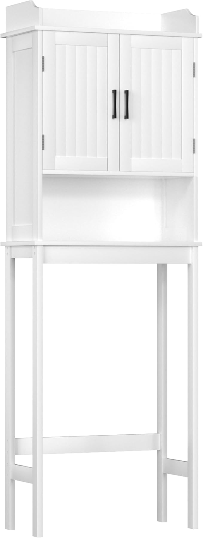 VEIKOU Over The Toilet Storage Cabinet, Bathroom Cabinet, Freestanding Over The Toilet Storage/Adjustable Shelf Rack, White