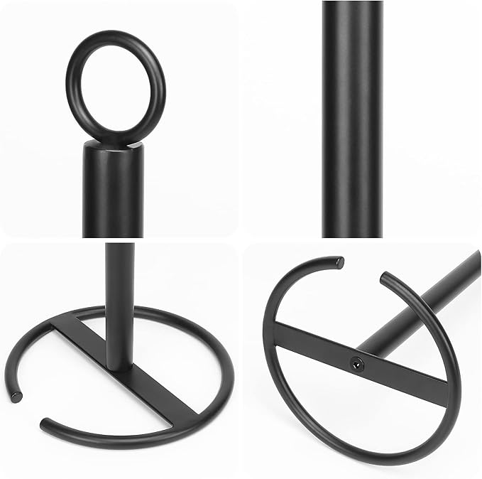 NearMoon Bath Toilet Paper Holder Stand, Freestanding Tissue Paper Storage with Reserve, Space Toilet 4 Rolls Holder for Bathroom/Kitchen Countertop-All Metal (1 Pack, Matte Black)