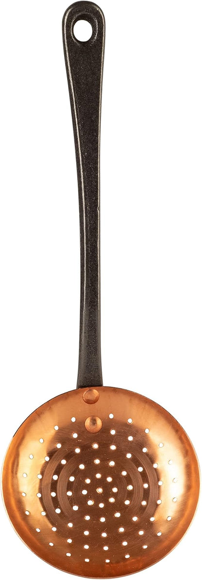 Cuisine Romefort | Copper skimmer with cast iron handle
