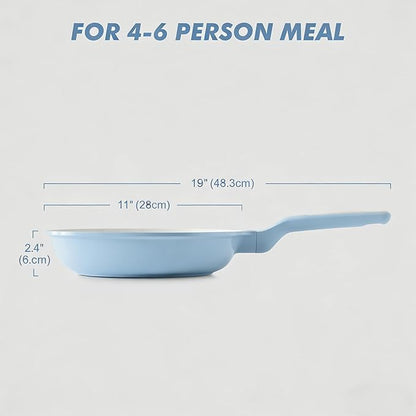 SENSARTE Nonstick Ceramic Frying Pan 11-Inch, Healthy Non Toxic Skillet, Induction Compatible Omelet Pan with Heat Resistant Handle, PFAS-Free, Blue