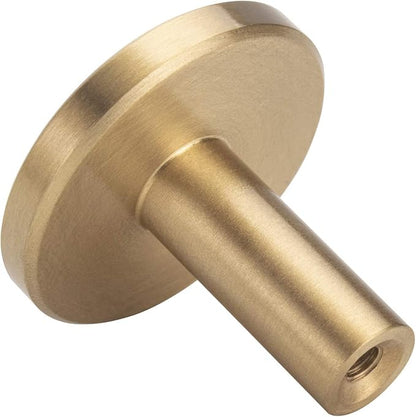 YANGQIHOME Pack of 4, Brushed Brass Decorative Wall Hooks, 32mm x 30mm, for Bathroom,Lavatory,Clothing Store, Hotel, Cafe,Hat,Towel Coat Hook Hangers Wall Mounted (Round)