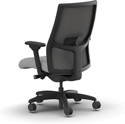 HON Ignition 2.0 Big and Tall Office Chair, 450lbs Weight Capacity, Extra Wide Seat, Tilt Recline, Swivel Wheels, Heavy Duty Office Chair, Comfortable for Long Hours, Black Frame, Ash