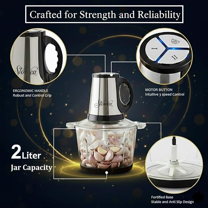Electric Garlic Peeler & Chopper 300W – Automatic Garlic Peeler Machine with 2L Jar & Dual Blades, Electric Garlic Mincer, Vegetable Chopper & Silicone Garlic Peeler Skin Remover Tool