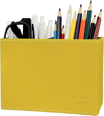 Pen Pencil Holder Cup Container PU Leather Desk Organizer Stand Decor Brush Scissor Decoration Office Home School