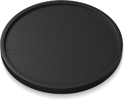 VERTORGAN Bamboo Serving Tray,8.7 Inch Decorative Trays Platter for Coffee Table,Living Room,Bar,Party,Mini Charcuterie Boards Cheese Board,Home Decor（Black）