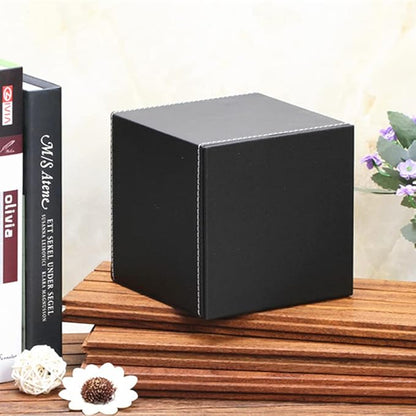 PU Leather Tissue Box Cover Square,Upgrade Large Size Napkin Holder Pumping Paper Case Dispenser,Facial Tissue Holder with Magnetic Bottom for Home Office Car Hotel Restaurant Black (Black-1)