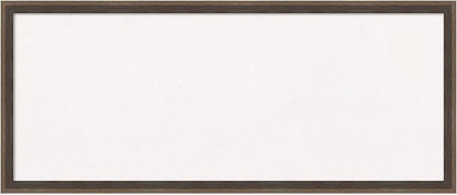 Amanti Art White Cork Board for Wall, 13x31 Vision Board with Brown Wood Frame, Medium Corkboard Office Decor for Home Organization, Modern Contemporary Corkboard Pinboard to display items for home