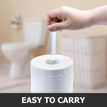 MyGift Freestanding Toilet Paper Holder Stand - Bathroom Toilet Paper Storage with Floor Standing Roll Dispenser