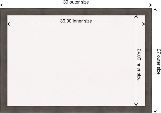 Amanti Art White Cork Board for Wall, 27x39 Vision Board with Brown Wood Frame, Large Corkboard Office Decor for Home Organization, Rustic Farmhouse Corkboard Pinboard to display items for home