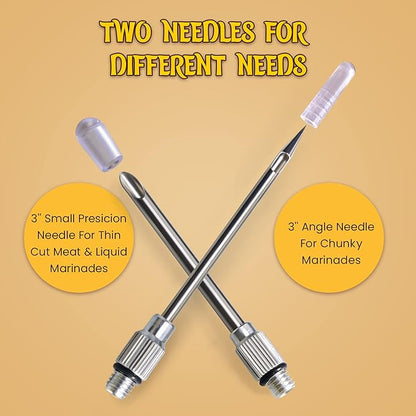 Turkey Baster, Stainless Steel Baster for Cooking with Marinade Injectors Syringe, Basting Brush, Thick Cleaning Brush & Thin Cleaning Brush