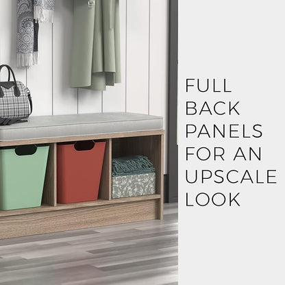 ClosetMaid 3258 Cubeicals 3-Cube Storage Bench, Natural Gray with Gray Cushion