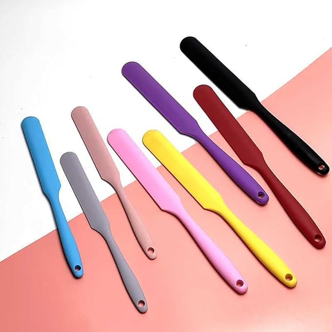 5Pcs Silicone Spatula Set Heat Resistant Cake Cream Butter Spatulas Mixing Batter Scraper Non-Stick Flexible Baking Cooking Tool BPA-Free Multicolor Set of (5colors)