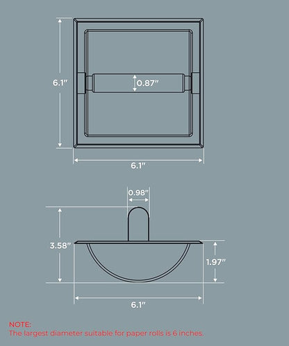 FORIOUS Recessed Toilet Paper Holder, Stainless Steel Durable Tissue Roll Holder Wall Mount for Bathroom Space Saving Design with Mounting Bracket, in Wall Toilet Paper Dispenser Insert, White
