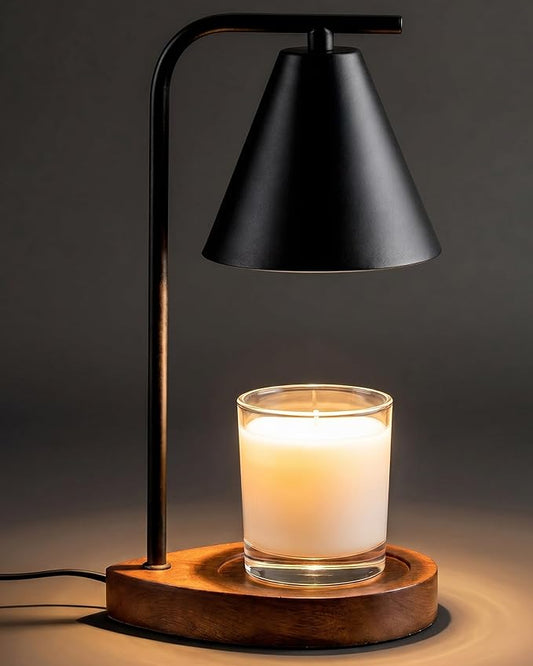 Marycele Candle Warmer Lamp with Timer Black, Birthday Gifts for Women Men, House Warming Gifts New Home Decor Aesthetic Black Walnut, Electric Dimmable Wax Melt Warmer for Jar Candles