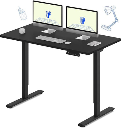 FLEXISPOT E3 Dual Motor Electric Standing Desk 55 x 28 Sit Stand Up Desk, Holds 220 lbs, Adjustable Height w/Memory Presets, One-Piece Black Desktop & Black Frame, Ships in 2 Boxes