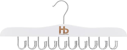 Large Bra Hanger and Bra Organizer for Closet – Tank Top Hanger Space Saving for House, Dorm, Apartment - Foldable Wooden for Closet Organizer– with 20 Hook - Lotus Wood, White, 1 Pack