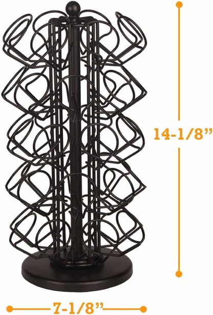 BLACKSMITH FAMILY K Cup Holders,K Cup Holder, K Cups Holder,K Cup Carousel, Coffee Pods Holder Storage Organizer Stand,No Assembly Required,Black (Deluxe Version,40 Pods Capacity)