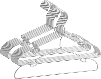 VWV 20-Pack Silver Aluminum Hangers, 16.5-inch Smooth and Durable Metal Shirt Hangers, Lightweight and Sturdy Metal Hangers, Suit Hangers, Dress Hangers, Wedding Gown Hangers.