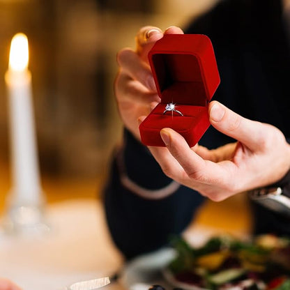 Maitys 48 Pieces Velvet Ring Boxes Bulk for Jewelry Display Wedding Engagement Ring Box Jewelry Case Gift Boxes Earring Boxes for Birthday Anniversary Proposal
