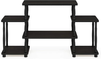 Furinno Turn-N-Tube No Tools Entertainment Center, Classic Square Corner, Espresso/Black