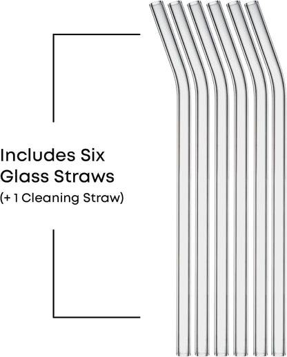 JoyJolt Star Wars Retro Vintage Collection 16.9oz Glass Tumblers - Featuring Darth Vader, R2D2, Yoda, Chewbacca, Red Leader, Jawa - Original Trilogy Drinkware, Set of 6 with Glass Straws