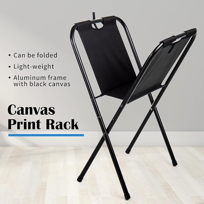 Falling in Art Small Canvas Print Rack - Portable Folding Art Display Rack for Posters, Artwork, Prints, Canvas Storage