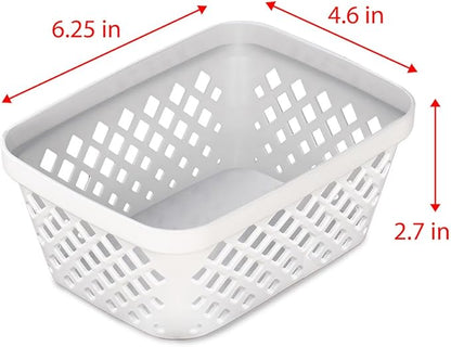 Glad Plastic Storage Basket Set - Multipurpose Drawer Trays, Kitchen Pantry Containers, and Bathroom Bins - 9 Pack Small Organizers, White, 6.25"L x 4.6"W x 2.7"H