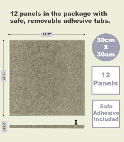 Green Bulletin Board | Cork Boards for Walls | Felt Cork Board for Office, Home & Classroom | Green Office Classroom Supplies | Felt Wall Tiles (12-Pack) | Olive