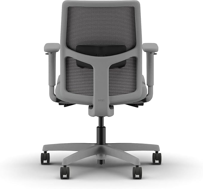HON Ignition 2.0 Mesh Ergonomic Office Chair, Synchro-Tilt Control with Seat Slider, Home Office Desk Chairs, Adjustable Arms and Lumbar Support, Charcoal Mesh Back, Ash Seat Fabric, Titanium Frame