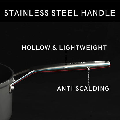 MsMk 8 inch Small Frying Pan with Lid, Burnt also Non stick Omelette pan, PFOA Free Non-Toxic, Scratch-resistant, for gas, electric and induction