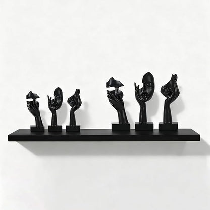 3 Pcs Thinker Large Statue Set - Black Art Abstract Home Accent Figurines for Living Room, Bedroom, Shelves, Office Desktop, Coffee Table Decor, Gift for Women (3 Pcs Black, 9")