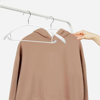 Nature Smile Non Slip PVC Coating Sweater Hangers,Dress Suit Coat Hangers,Wide Shoulder Bump Free Golf T Shirts Clothes Hangers (White Color 10 Pack)