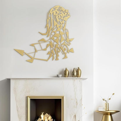 SIGNLEADER Metal Wall Art Decor Woman's Desire Modern Abstract Wall Sculpture Hangings Home Decoration for Living Room, Bedroom, Bathroom, Kitchen, Outdoor - 18" Gold