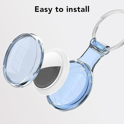 Compatible with AirTag Holder Case Keychain 4 Pack, for AirTag 1st & 2nd Generation Key Chain Ring Case Cover for Air Tag Holder GPS Tracker Item Air Tags Finders Air Tagholder for Kids,Bags,Luggages