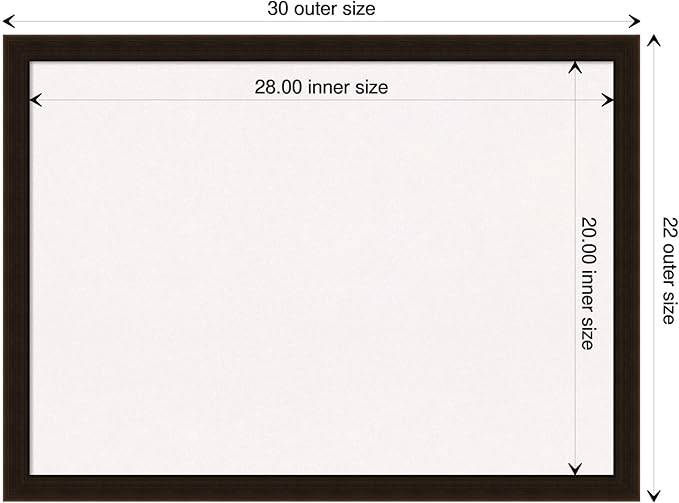 Amanti Art White Cork Board for Wall, 22x30 Vision Board with Brown Wood Frame, Medium Corkboard Office Decor for Home Organization, Rustic Farmhouse Corkboard Pinboard to display items for home