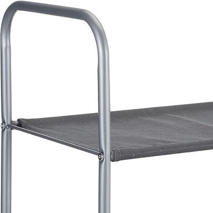 Amazon Basics Closet Storage Organizer with Fabric Bins, Drawers and 3 Shelves, Grey, 32.7" x 12.2" x 31"